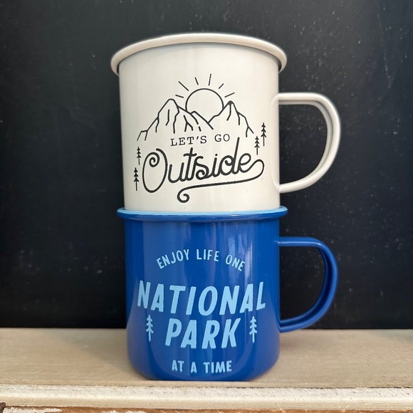 Target Bullseye Metal Enamel Camping Mugs "National Park" & "Let's Go Outside" - Picture 10 of 10